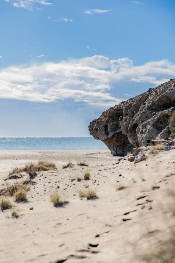 The rocky coast and beach of Cabo de Gata, Almería