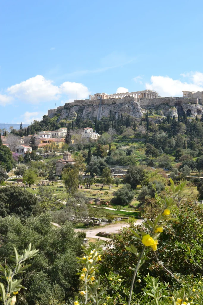 The Parthenon on the Acropolis above Athens