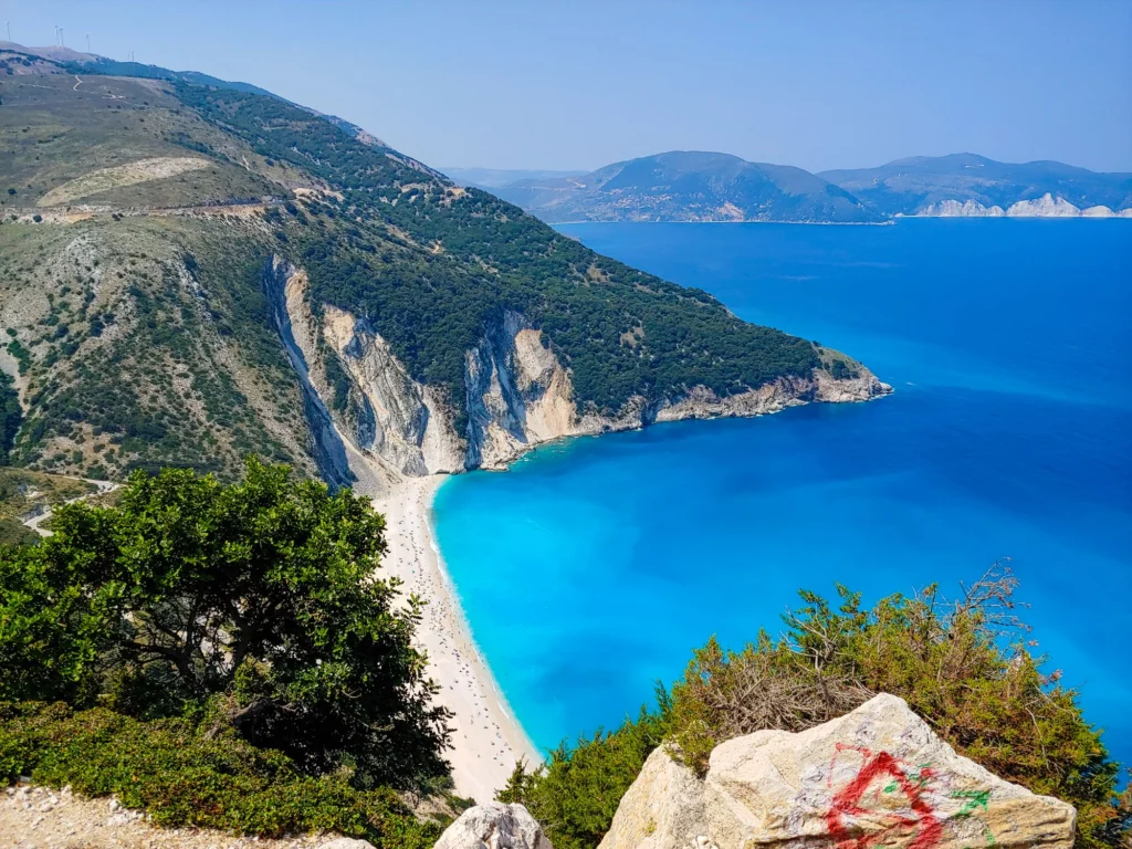 Aerial view of Myrtos Beach, Kefalonia