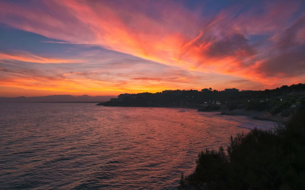 Sunset over the coast at Salou on the Costa Dorada, Salou and the Costa Dorada